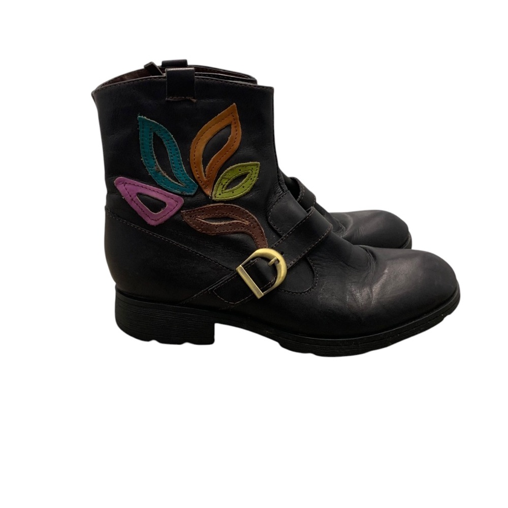 L'artiste Spring Step Black Leather Ankle Boots Shoes Women’s Size 40 Comfort